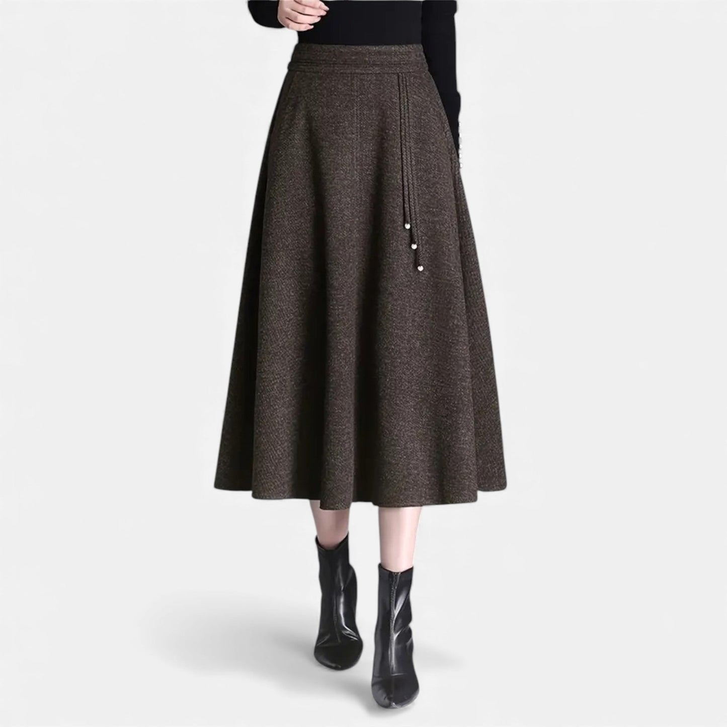 Noir London | Women’s Elegant Tweed Skirt with Pockets
