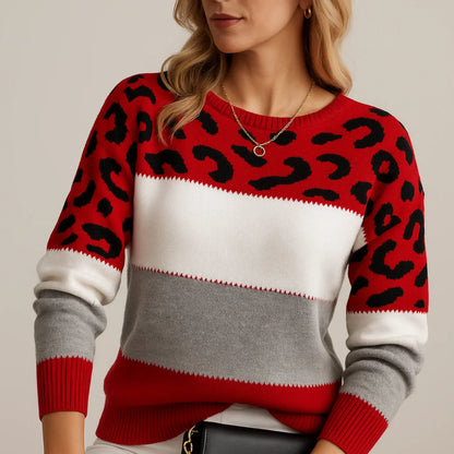 Pascaline - Leopard Print Casual Sweater
