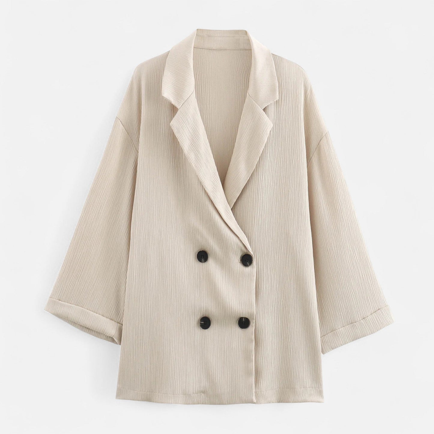 Noir London  | Women’s Wrinkled Suit Jacket & Pants Set – Sculpted Autumn Elegance