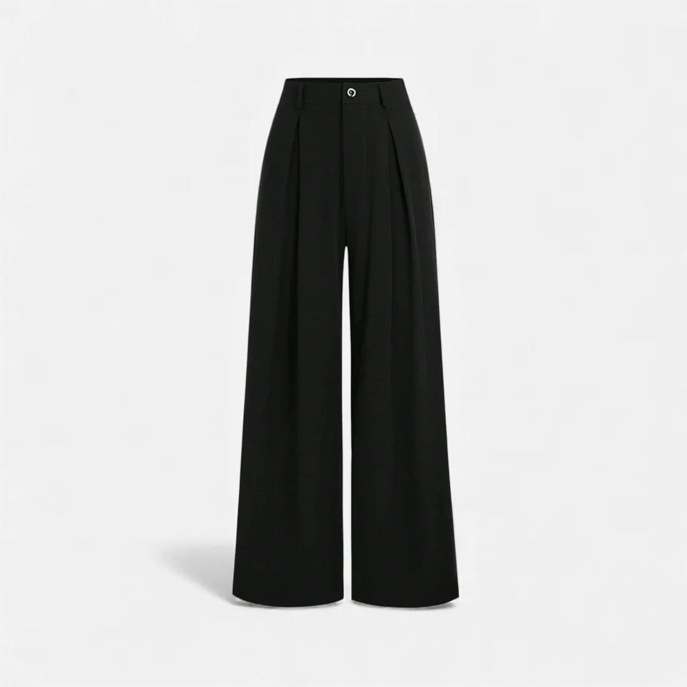 Noir London - Women’s Jacquard Pleated Wide-Leg Trousers