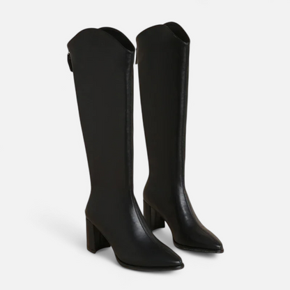 Noir London  | Women’s Knee-High Zip Heeled Boots