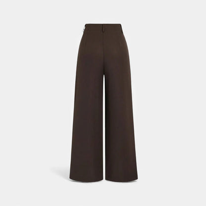Noir London - Women’s Jacquard Pleated Wide-Leg Trousers