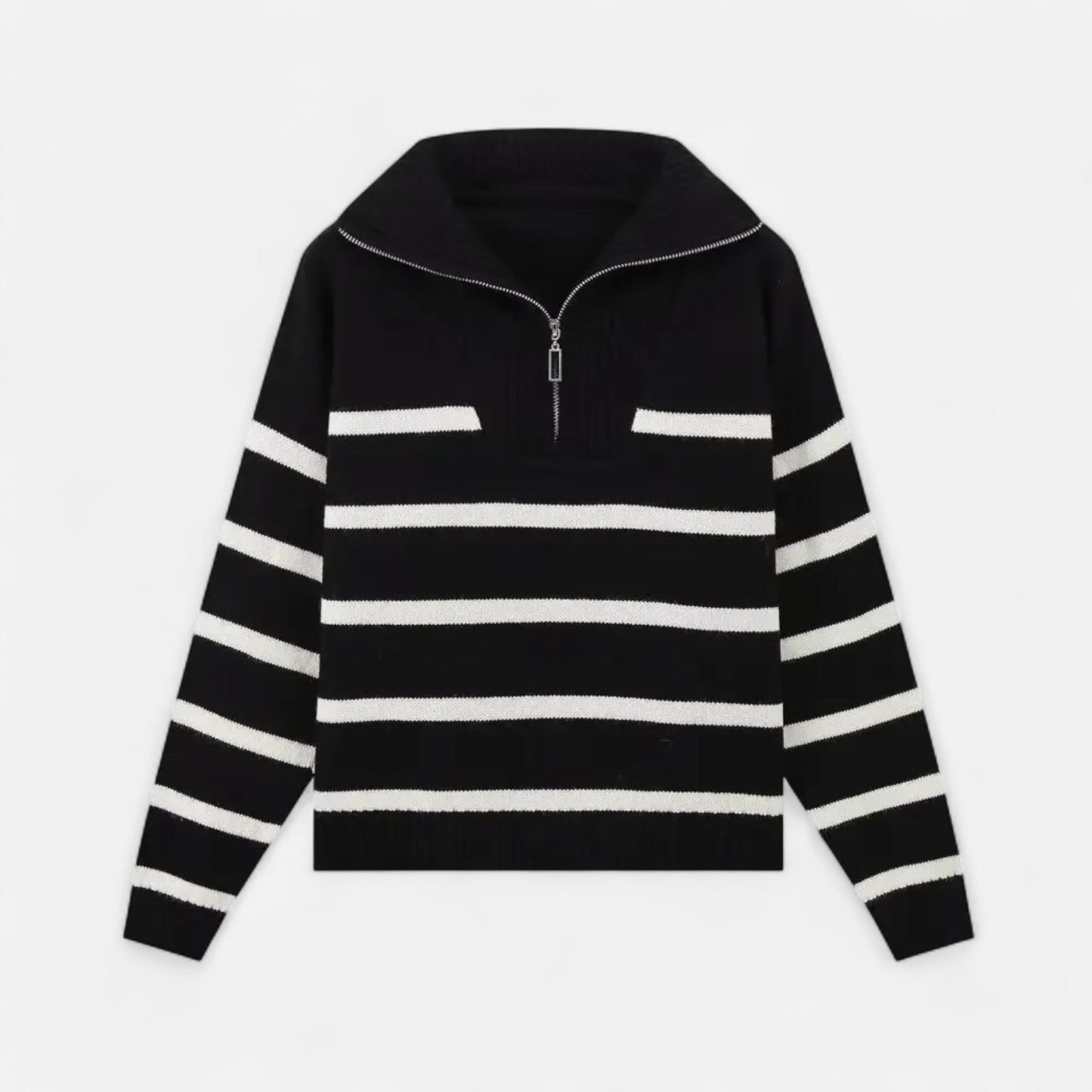 Noir London | Women's Striped Polo Sweater – Refined Autumn Heritage