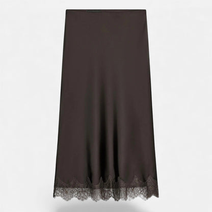 Noir London  | Women’s Elegant Satin Midi Skirt