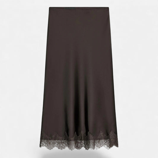 Noir London  | Women’s Elegant Satin Midi Skirt