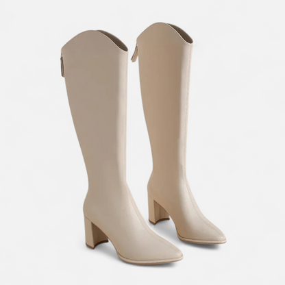 Noir London  | Women’s Knee-High Zip Heeled Boots