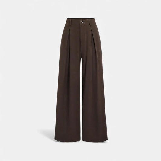 Noir London - Women’s Jacquard Pleated Wide-Leg Trousers
