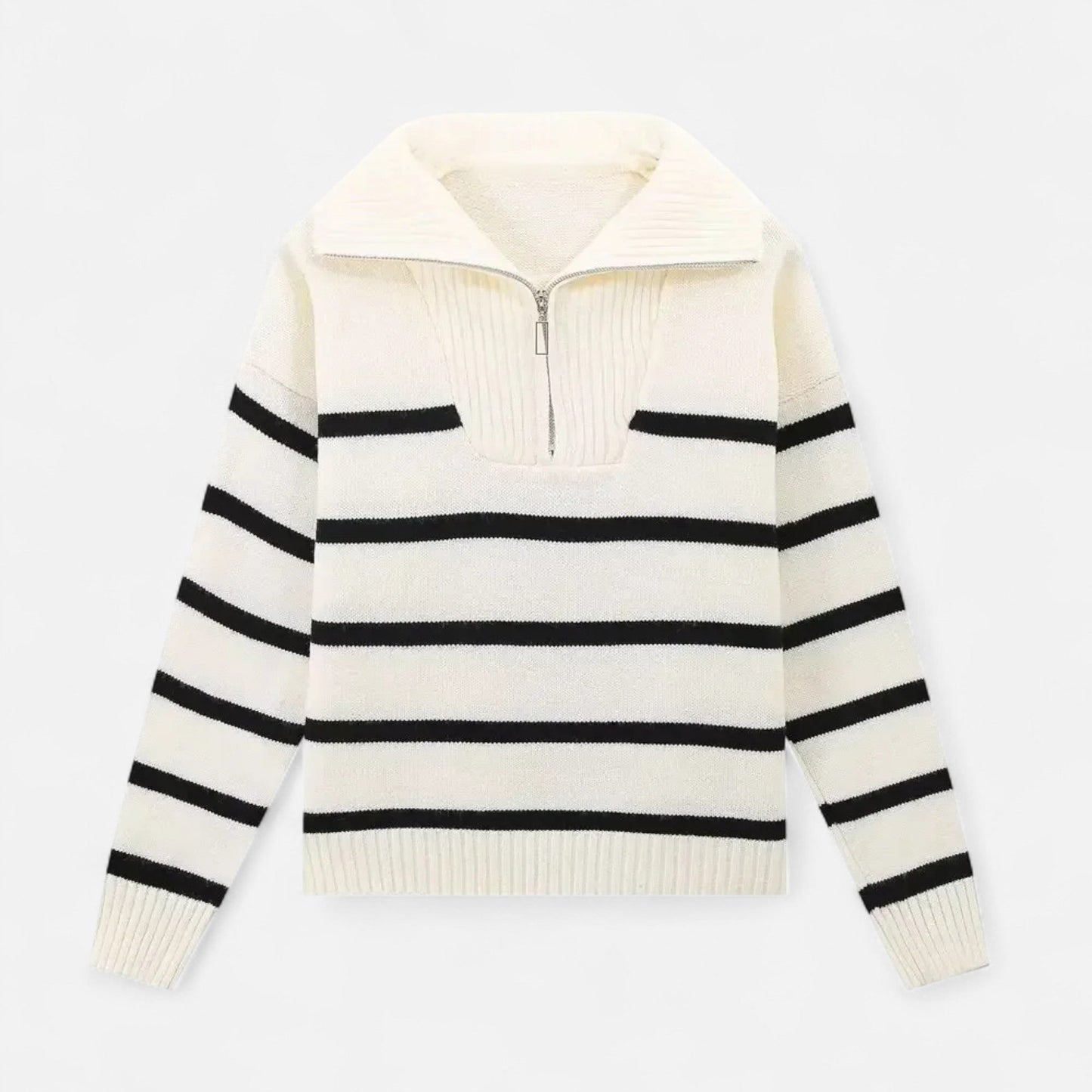 Noir London | Women's Striped Polo Sweater – Refined Autumn Heritage