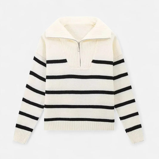 Noir London | Women's Striped Polo Sweater – Refined Autumn Heritage