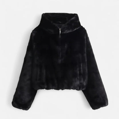 Noir London | Women’s Hooded Faux Fur Coat – Winter Luxe Comfort