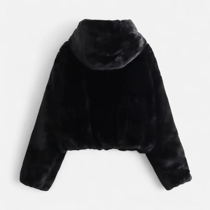 Noir London | Women’s Hooded Faux Fur Coat – Winter Luxe Comfort