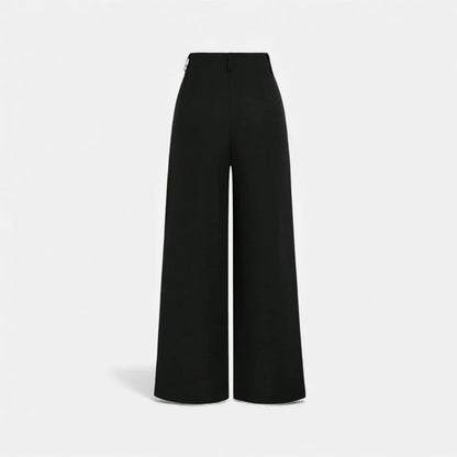 Noir London - Women’s Jacquard Pleated Wide-Leg Trousers