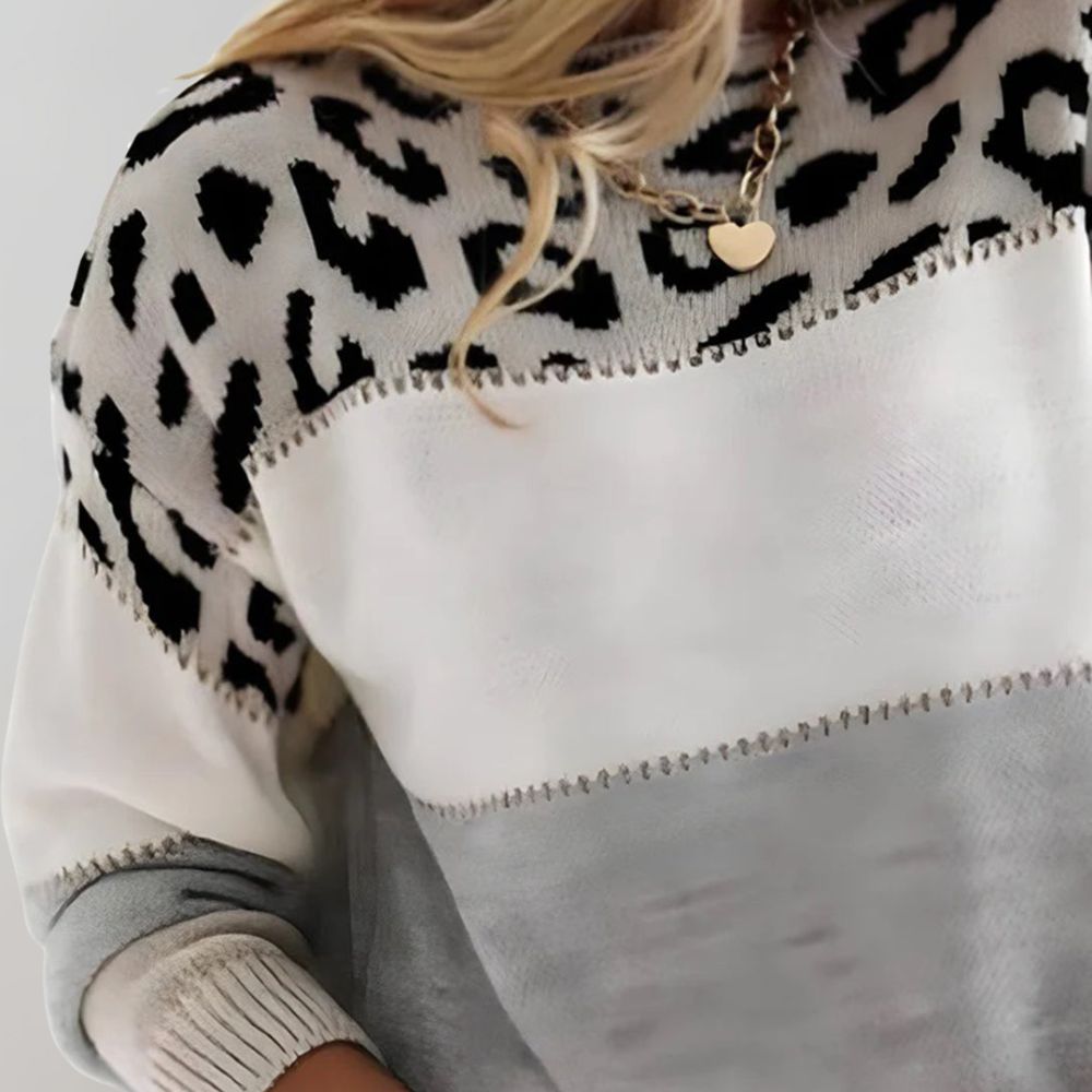Pascaline - Leopard Print Casual Sweater