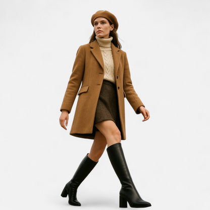 Noir London  | Women’s Knee-High Zip Heeled Boots