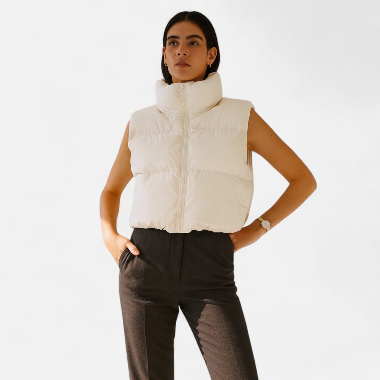 Noir London | Women’s Elegant High-Waist Winter Vest