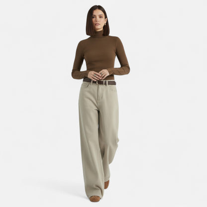 Noir London | Women’s High-Waist Cotton Trousers – Wide Leg Elegance