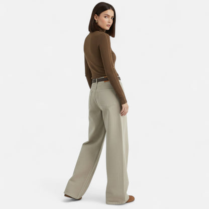 Noir London | Women’s High-Waist Cotton Trousers – Wide Leg Elegance