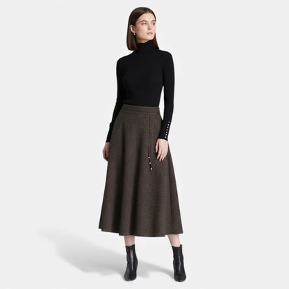 Noir London  | Women’s Elegant Tweed Skirt with Pockets
