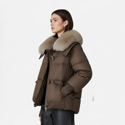 Noir London | Women’s Fur-Collar Down Cotton Jacket