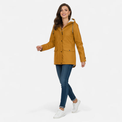 Noir London | Women’s Hooded Ski Coat in Plush Velvet Windproof