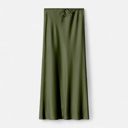 Noir London | Women's Elegant High-Waist Satin Skirt