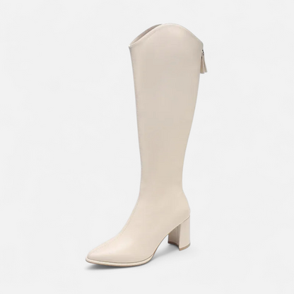 Noir London  | Women’s Knee-High Zip Heeled Boots