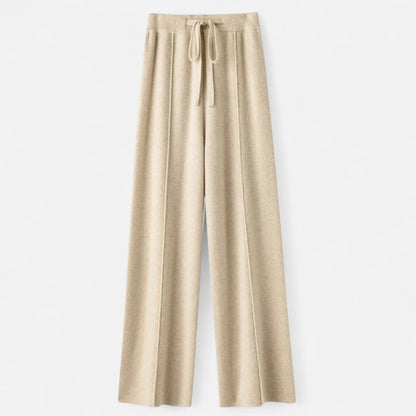 Noir London  | Women’s Pure Wool Wide-Leg Knit Trousers