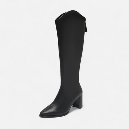Noir London  | Women’s Knee-High Zip Heeled Boots