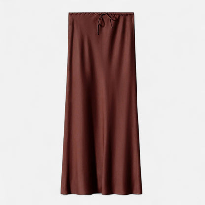 Noir London | Women's Elegant High-Waist Satin Skirt