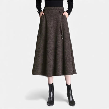 Noir London  | Women’s Elegant Tweed Skirt with Pockets
