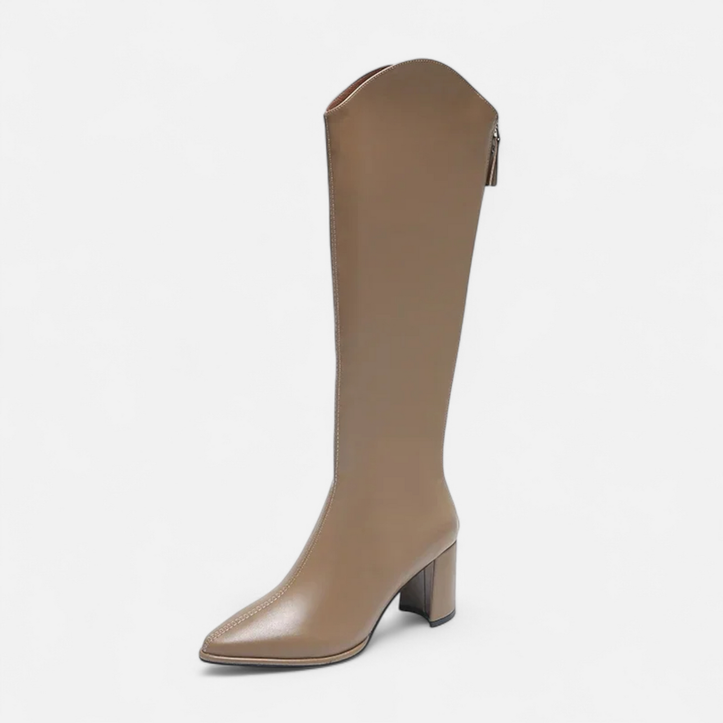 Noir London  | Women’s Knee-High Zip Heeled Boots