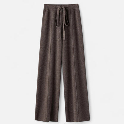 Noir London  | Women’s Pure Wool Wide-Leg Knit Trousers