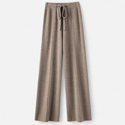 Noir London  | Women’s Pure Wool Wide-Leg Knit Trousers